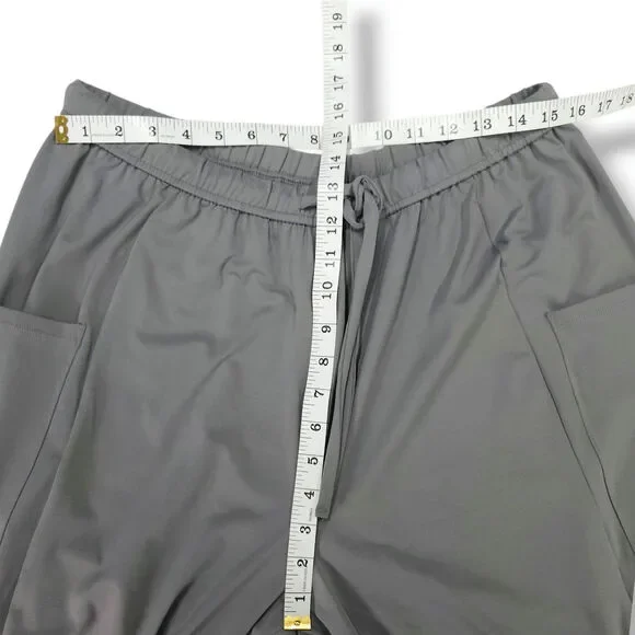 Halara Play It My Way Wide Leg Cargo Pocket Drawstring Athleisure Pants Gray L - Picture 6 of 7